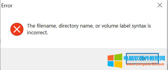 Xbܛl(f)F(xin)(bo)e(cu)(bo)e(cu)Ϣthe filename directory name or volume lable syntax is incoreect