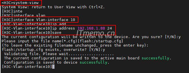 �A��H3C���Q�C�������Vlan IP��ַ���ӾW�ڴa��