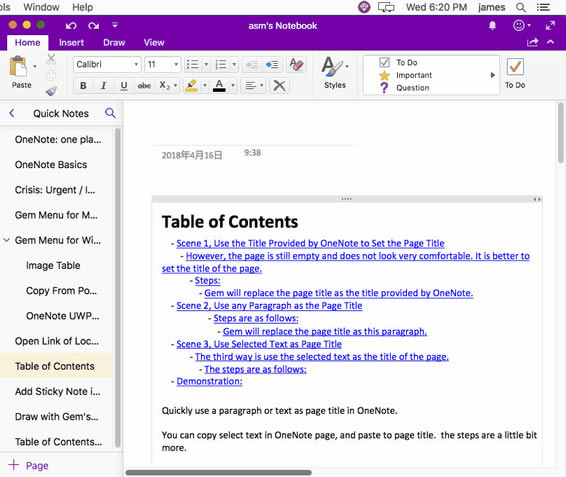 ʹ���䌚�ˆΣ�ֱ�Ӱ� Mac OneNote �x�еĶ��䣬����ԓ�(y��)��Ę�(bi��o)�}��
