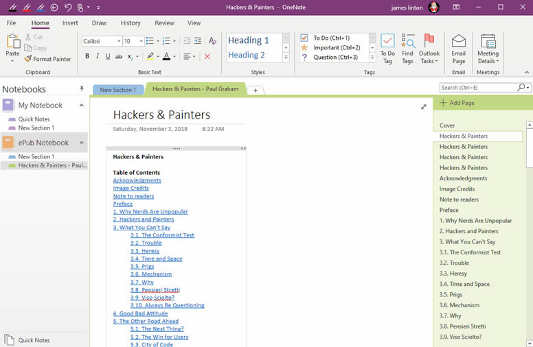 ʹ OneNote ̎ OneNote һ(g)օ^(q)D(zhun)Qһ(g) ePub ӕ
