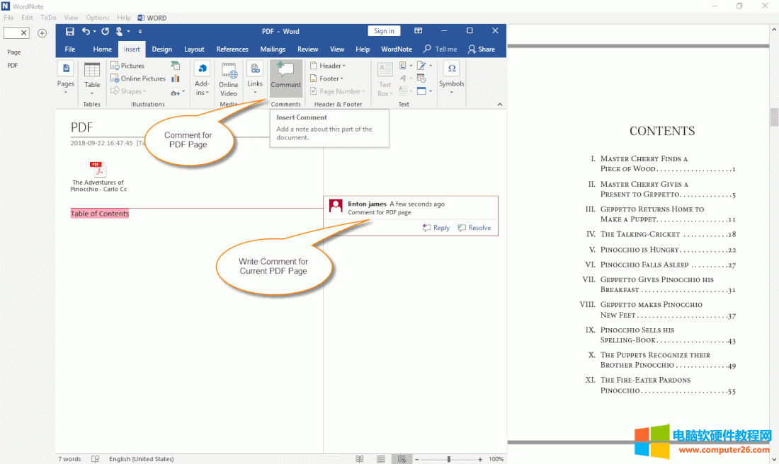 ʹ�� Word ����ע���o PDF �M����ע 
