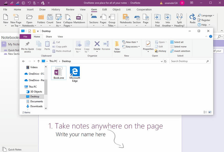 ͨ^(sh)ֹPӛ䌚_һ Windows ļAɞһ OneNote Pӛ