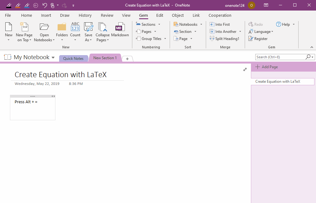  LaTeX (li)(chung) OneNote ԭĔ(sh)W(xu)ʽ