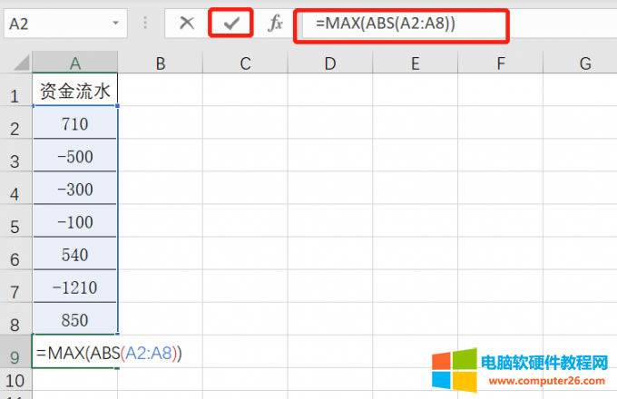 ݔ뺯(sh)ʽ=MAXABS(X1:X2))