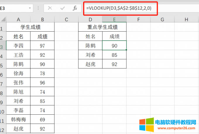 =Vlookup(ֵ,҅^(q),ҽY(ji),ƥ)